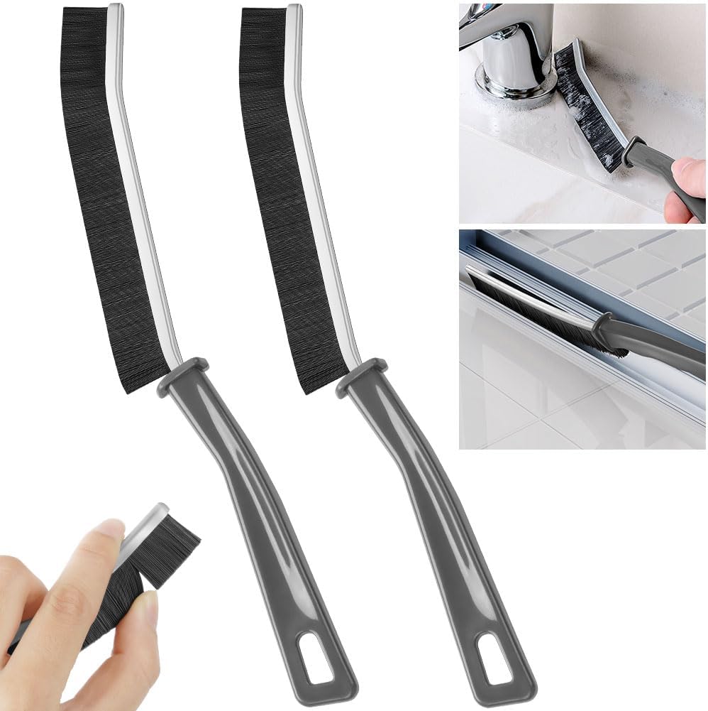 Vicloon Crevice Cleaning Brush, 2 Pcs Gaps Cleaning Brushs, Bathroom Cleaning Brush, Window Groove Cleaning Brush, Crevice Cleaning Tools, Dead Corners Multifunctional Brushes for Home Kitchen