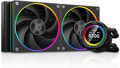 ID-COOLING SL240 CPU Liquid Cooler with Display, Customizable 2.1" LCD Display for Images or Performance Metrics, 240mm AIO Cooler, Dual AF127 ARGB Fans, Fits Intel/AMD