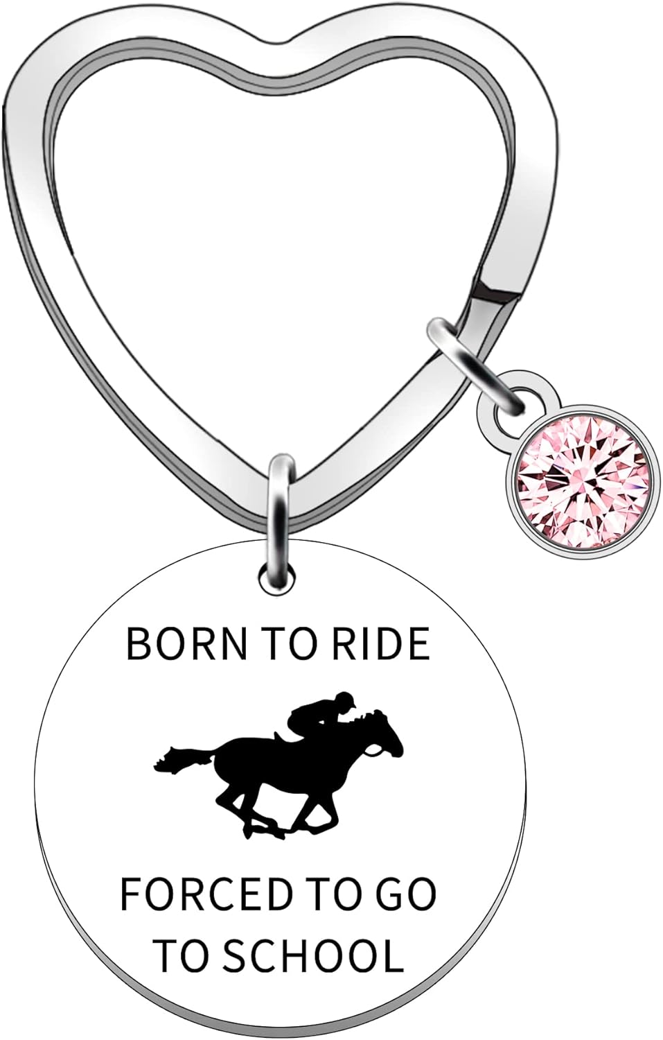 SDOFY Horse Gifts Keyring Horse Gifts for Girls Woman Horse Rider Riding Keychain Born to Ride Forced to Go to School