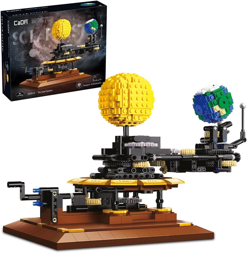 CaDA Clamping Blocks c71004w Technology Solar System Set, 865 Pieces Master Building Blocks, Compatible with Major Brands (in Luxury Original Packaging)