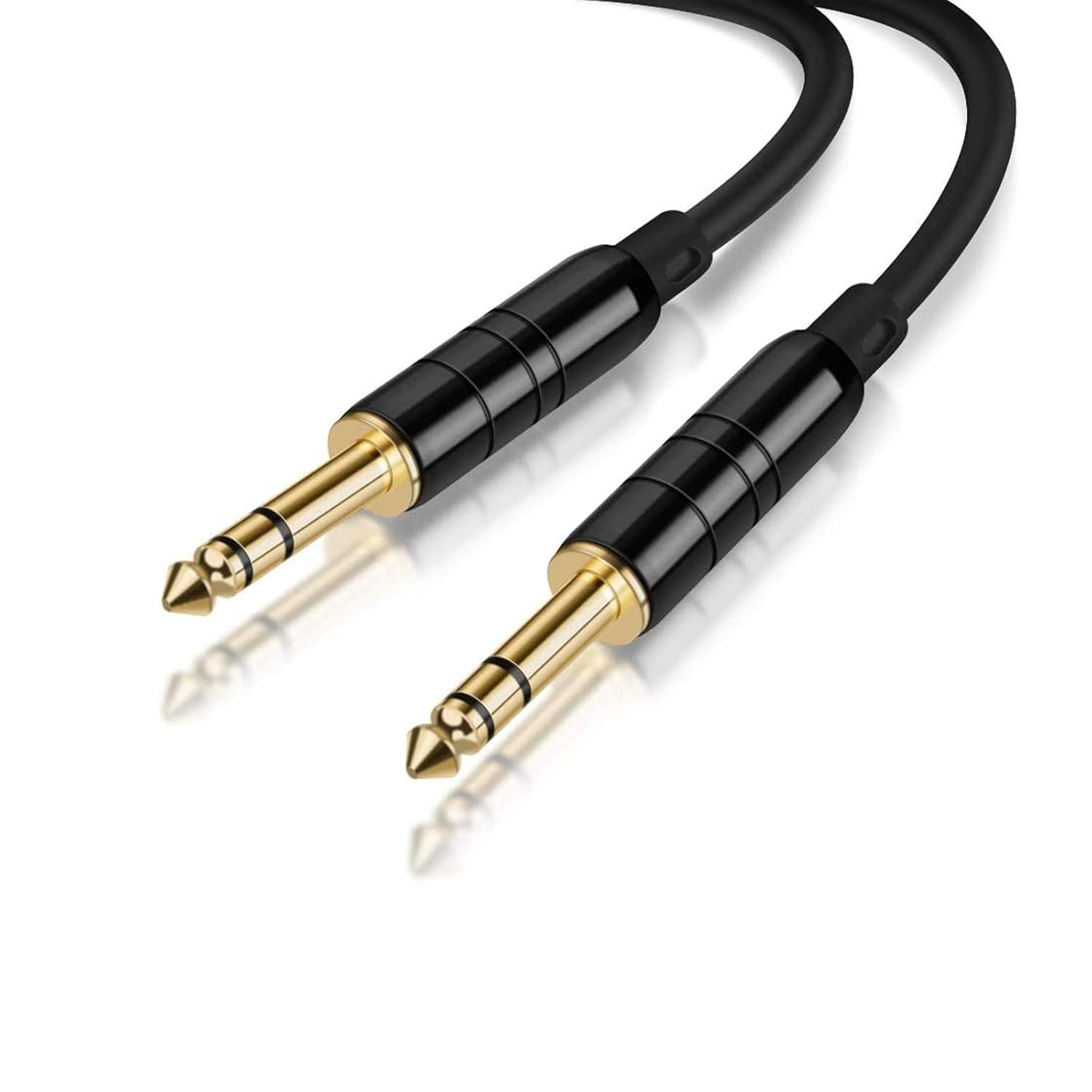 CableCreation 1/4’’ TRS Cable, 50 Feet 1/4 Inch to 1/4 Inch 6.35mm Balanced Stereo Audio Cable for Studio Monitors,Mixer,Yamaha Speaker/Receiver,Black