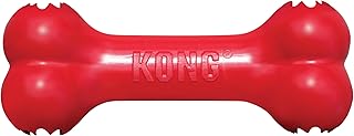 KONG Goodie Bone - Classic Durable Natural Rubber Dog Bone, Supports Mental Engagement - Treat Dispensing - Red - for Medium Dogs