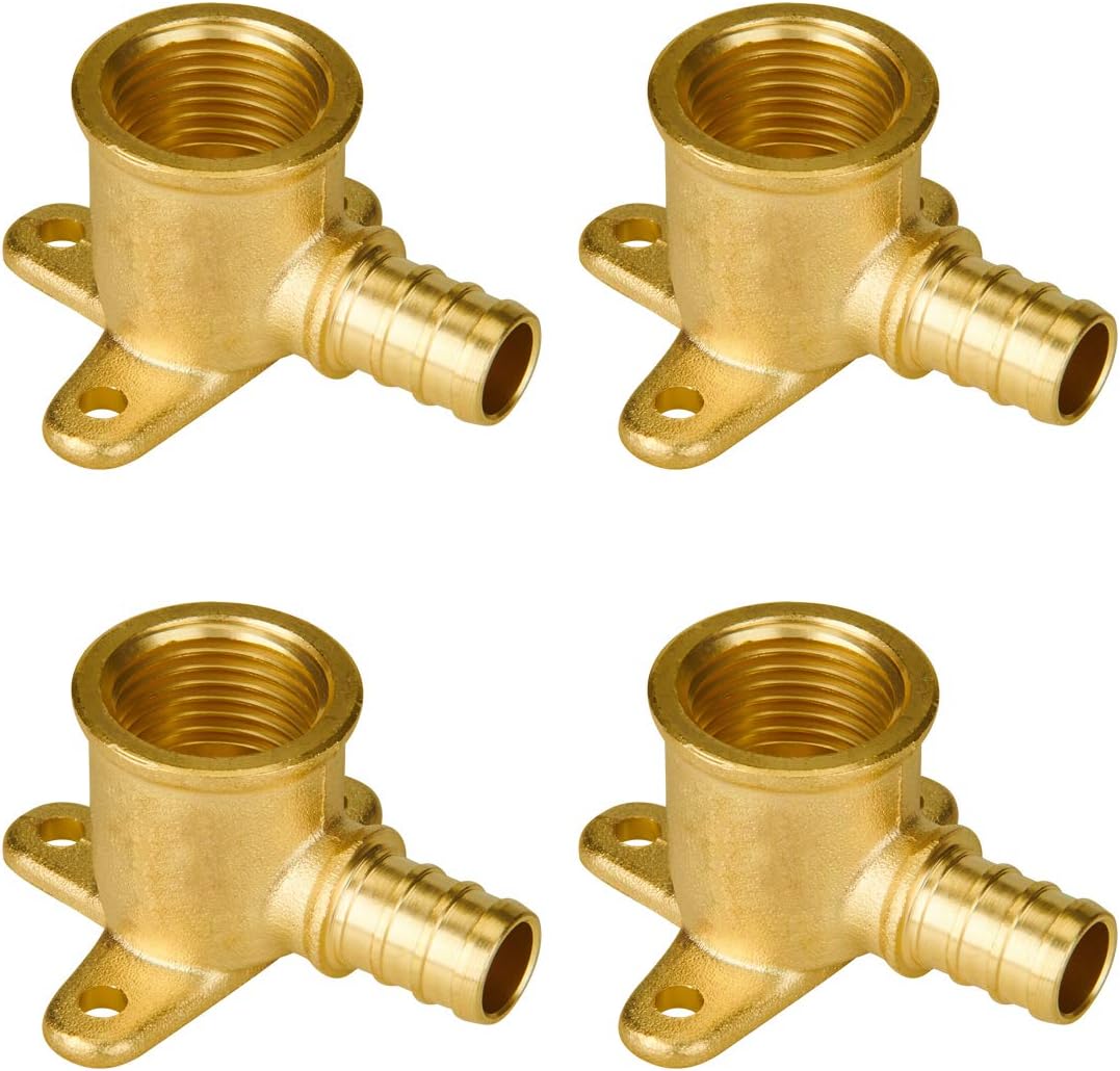 SUNGATOR 4-Pack Pex Drop Ear Elbow 1/2", No Lead Brass Fittings, UPC Certified, ASTM F1807