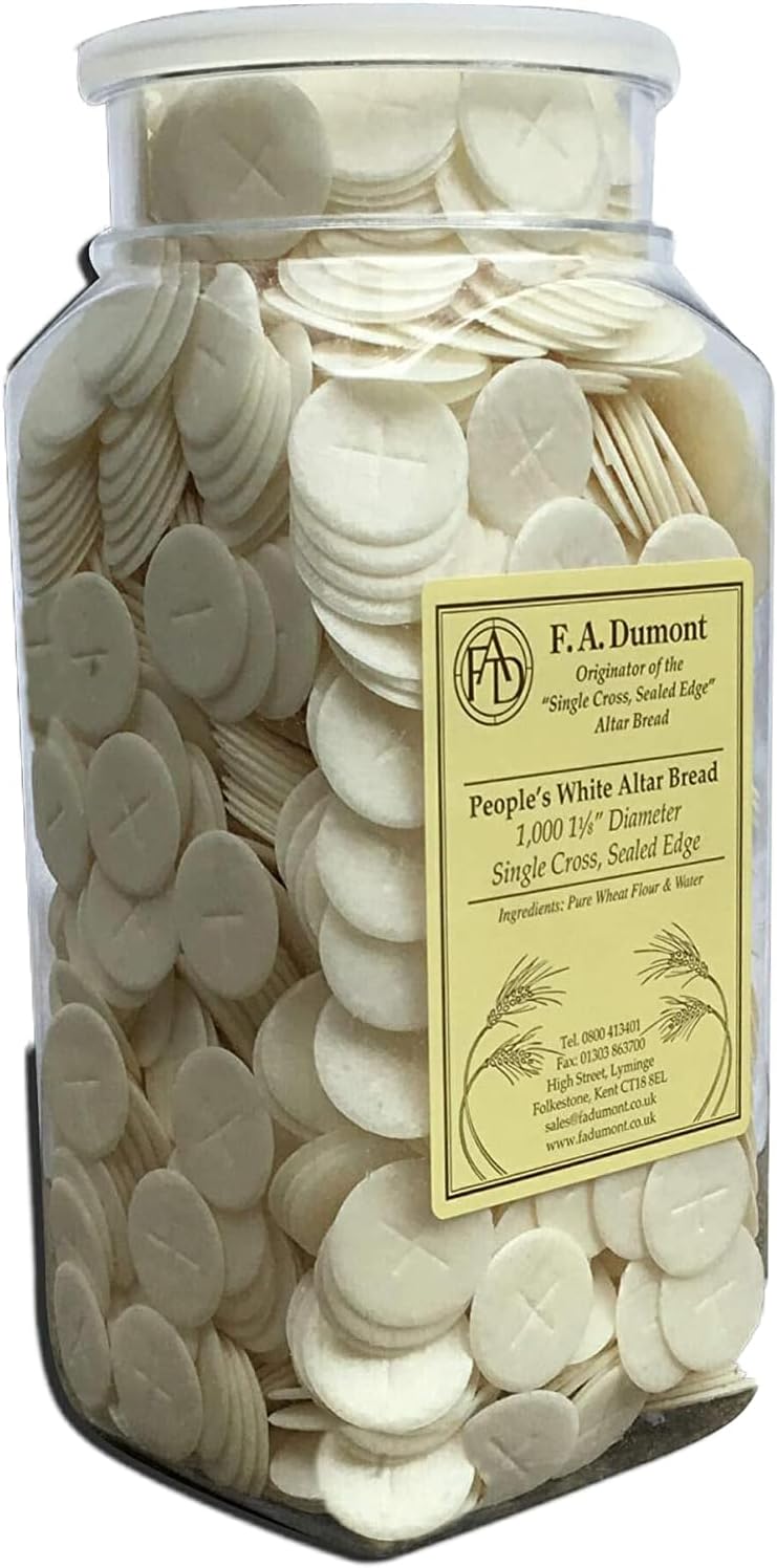 F.A. Dumont Altar Bread - 1 1/8" White - 1000 Container