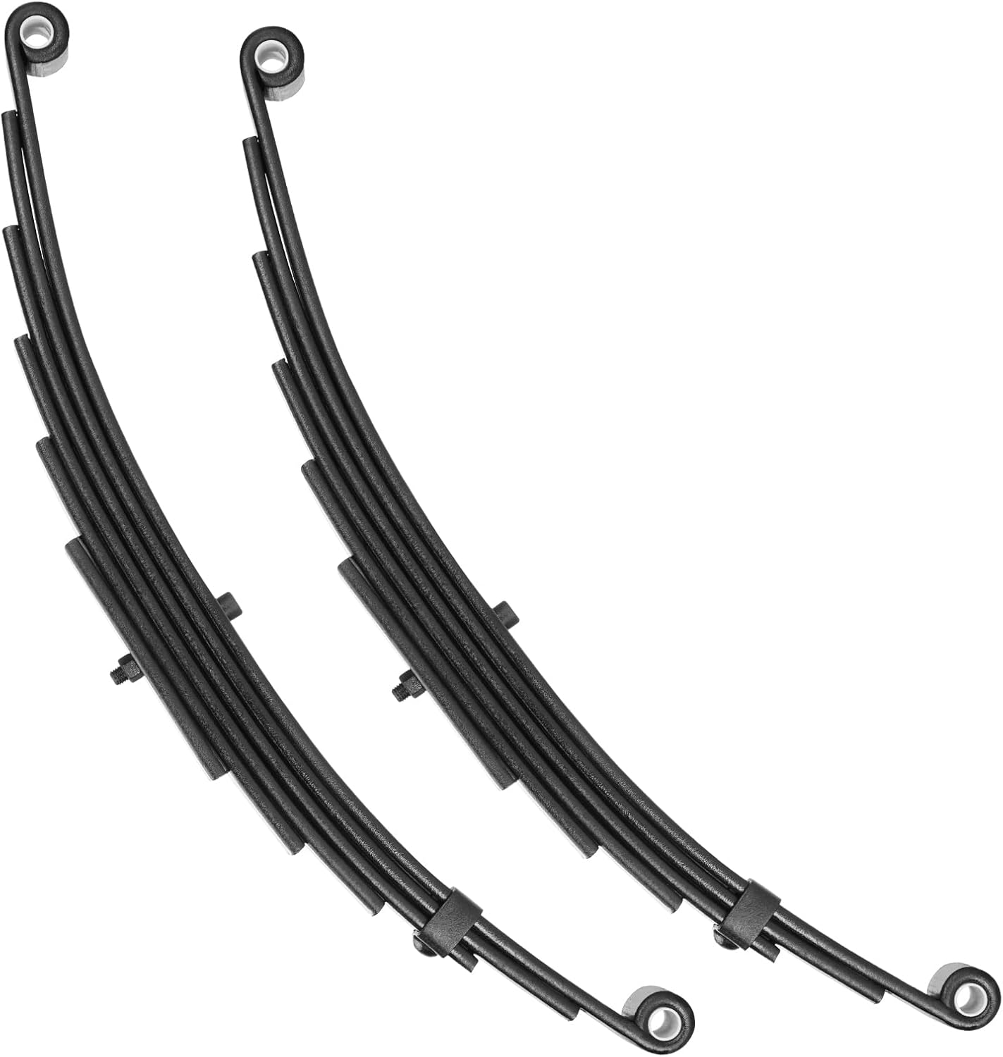 Trailer Leaf Spring 6 Leaf Double Eye 3500 lbs Cap for 7000 lbs Axle Suspension 25-1/4" Length fits for SW6 - Set 2
