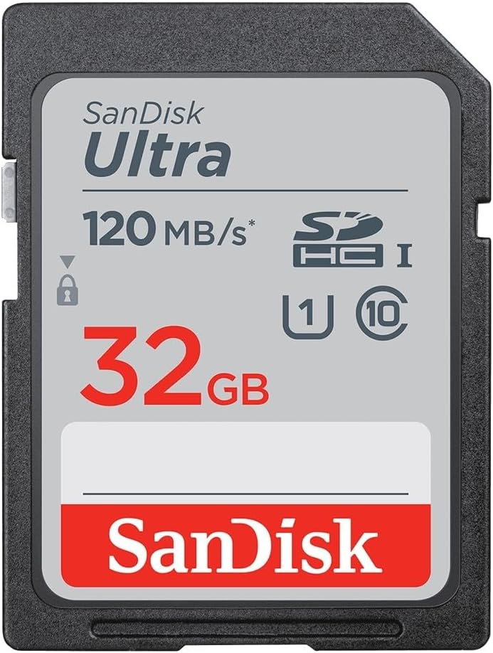 SANDISK 32GB Ultra SD Memory Card, Up to 120MB/s Read Speeds, UHS-I, 3-Pack