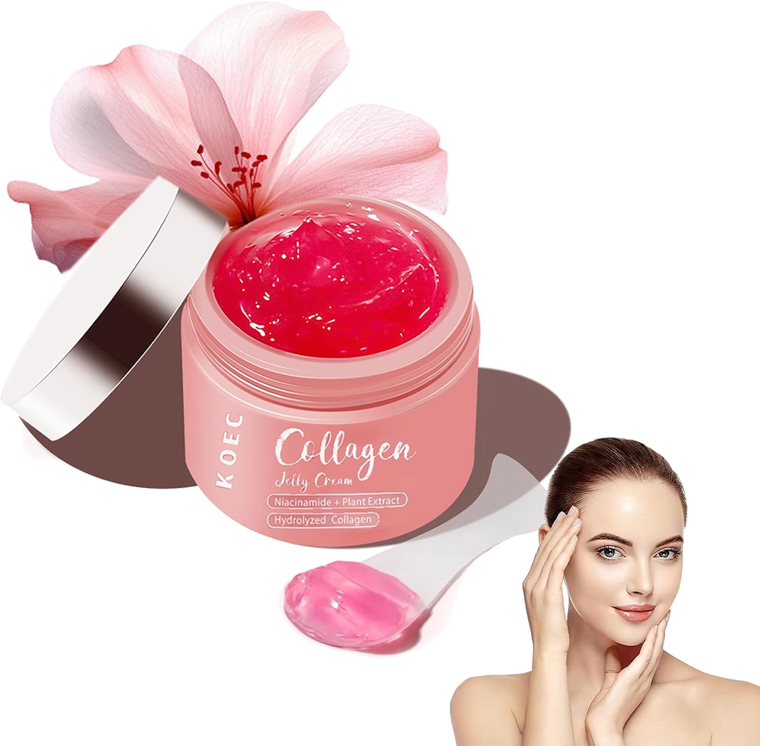 Collagen Jelly Face Serum,Collagen Jelly Cream with Niacinamide & Hydrolyzed Collagen,Korean skincare Face Serum Moisturiser - Boosts Skin's Barrier Hydration and Glow,For All Skin Types(100G)