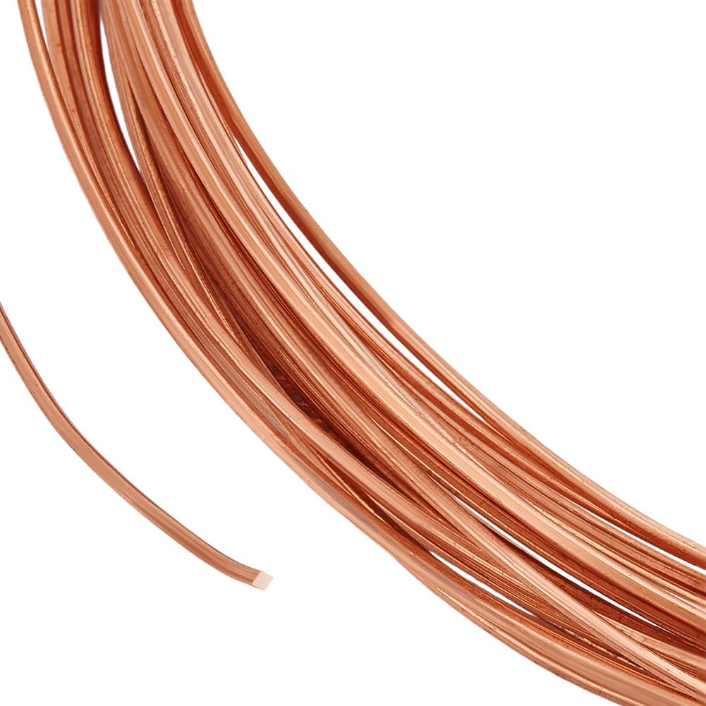BENECREAT 6m/19.7Ft Square Copper Wire, 0.7mm/21 Gauge Pure Copper Wire, Craft Wire for Jewelry Making, Gem Metal Wrap, Garden, Sculpting, Armature, Half Hard