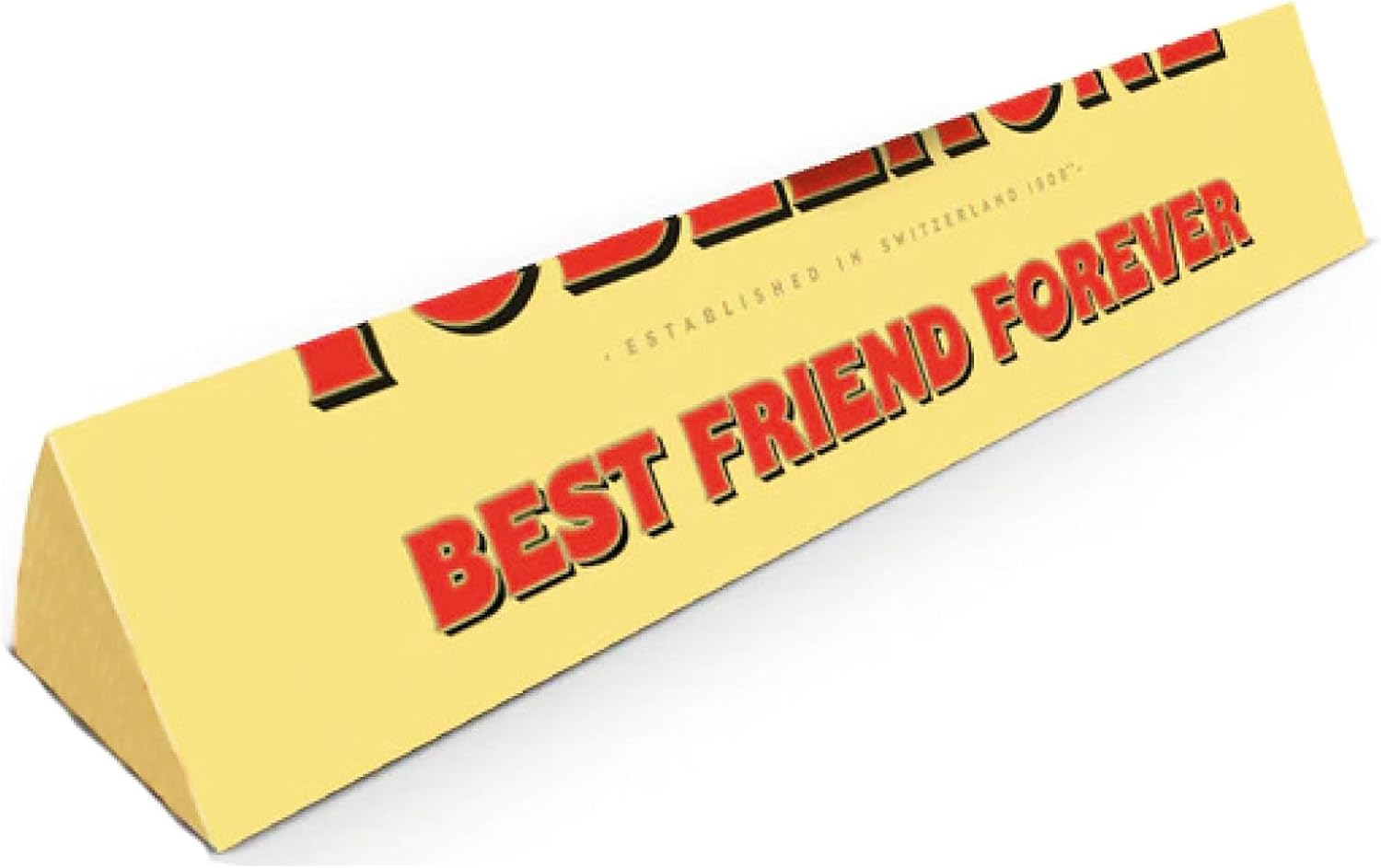 Personalised “Best Friend Forever” Chocolate Toblerrone With Honey Almond Nougat - 100g | Delicious Toblerrone chocolate, with an adorable Best Friend Forever Message