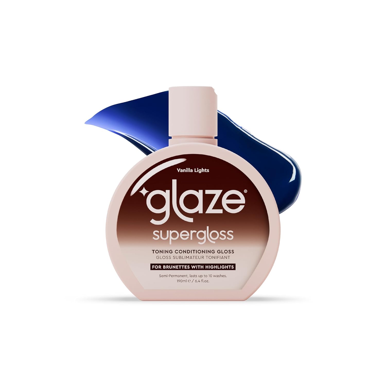 Glaze Supergloss Color Conditioning Gloss – Hydrating Semi-Permanent Color Hair Gloss & Shine Boost – Color Depositing Mask - Vegan, Cruelty-Free – 6.4 Fl Oz - Vanilla Lights - Cool Blue Toner