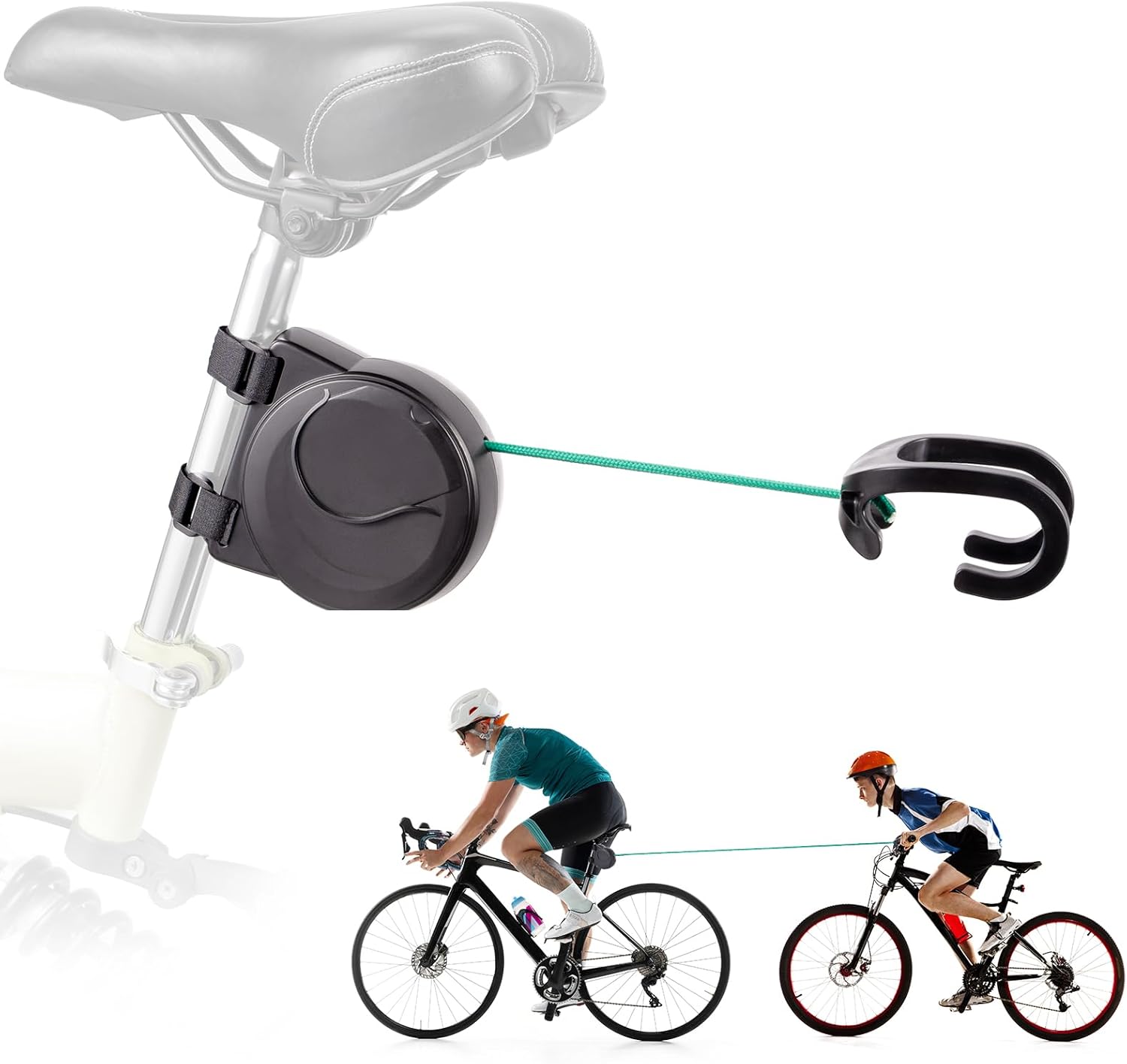 HOMEE Bike Tow Rope, Retractable Bicycle Traction Rope, Mountain Bike Parent-Child Pull Traction Rope, Portable Outdoor Cycling Tow Rope, Cycling Trailer Tools for Bike