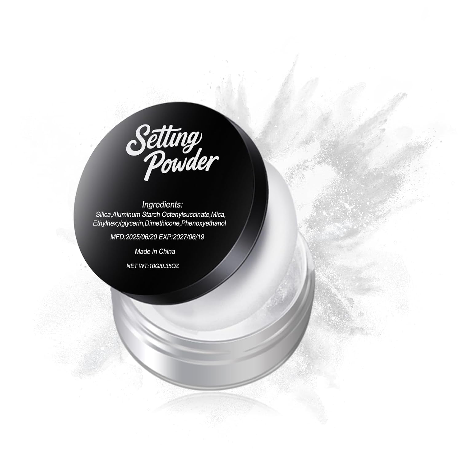 Talc-Free Setting Powder Makeup with Sifter, White Translucent Powder Colorset Powder, Matte Finishing Kimchi Setting Powder for Halloween SFX Makeup,Oil Control