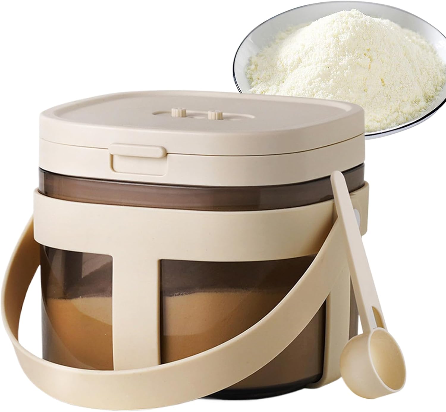 Wpsagek Milk Powder Container | 800ml Baby Rice Flour Container Dispenser | Large Capacity with Spoon Kitchen Organizer Formula Holder for Home Travel Camping