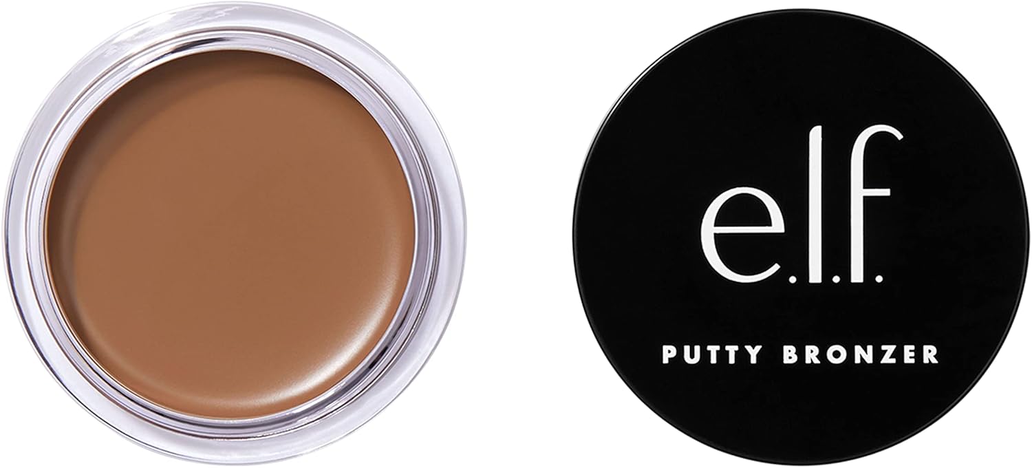 e.l.f. Putty Bronzer, Creamy & Highly Pigmented Formula, Creates a Long-Lasting Bronzed Glow, Infused with Argan Oil & Vitamin E, Honey Drip, 0.35 Oz (10g)