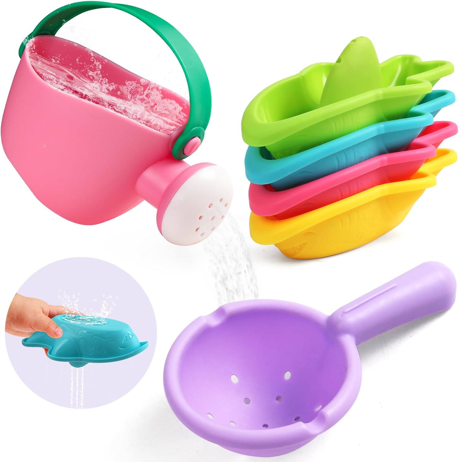 Toddler Bath Toys for Kids Ages 1-3 6 PCS Bath Toys for Babies12-18 Months Bathtub Toys for Kids Pool Toys Water Toys for 1 2 3 4 5 6 Years Old Girls Boys
