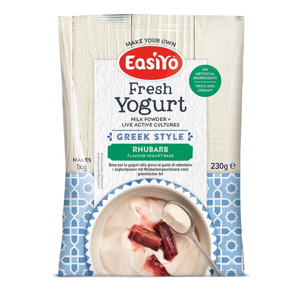 Easiyo Greek & Rhubarb Premium Yoghurt Mix 230g (Pack of 6)