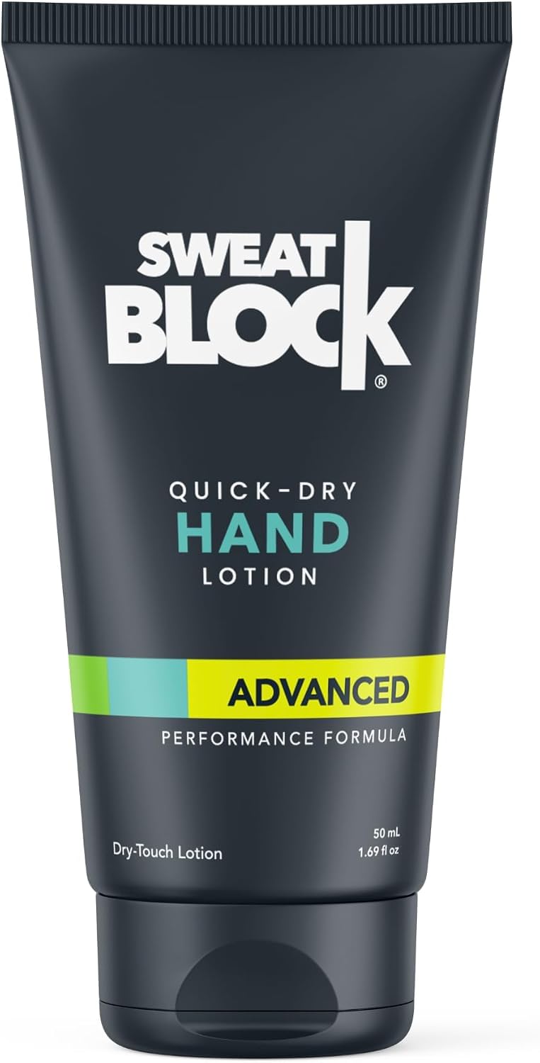 SweatBlock Antiperspirant Hand Lotion for Sweaty Palms 1.69 fl oz Travel Size Quick-Dry Hyperhidrosis Treatment for Men and Women Non-Irritating Dermatologist Tested Formula for Daily Confidence