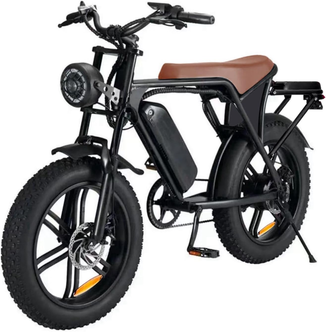 20” Electric Bike, 20 Inch E Bike, Hybrid Bike, Adult Bicycle, 48V 15AH Battery, Brushless Motor, LCD Display, 7 Gear, Rear Seat, Throttle, Suspension, Disc Brakes, Headlight, Indicators, New