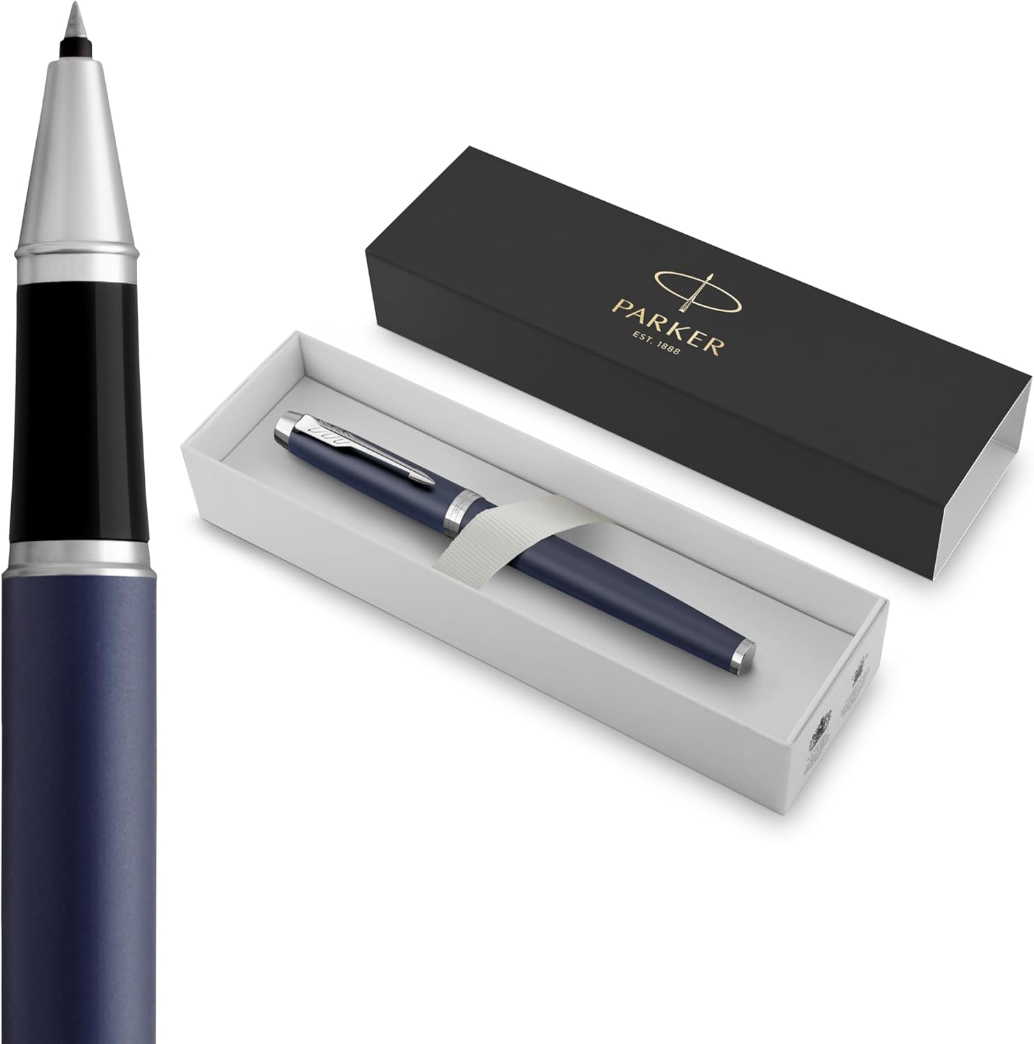 Parker IM Rollerball Pen, Matte Blue, Fine Point, Includes Black Ink Refill - Smooth Writing, Sleek, Polished, Professional, Desk Essentials