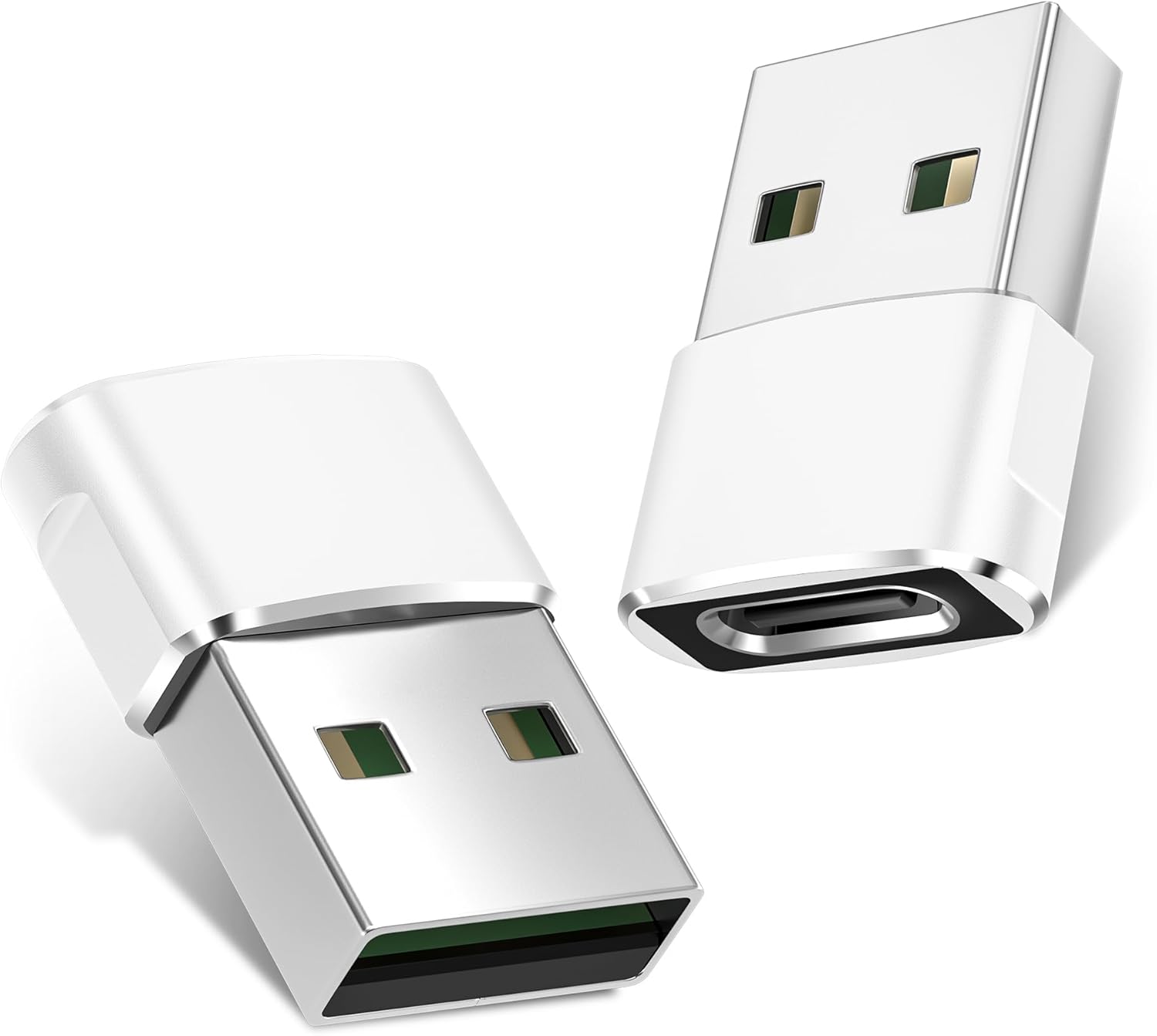 BASESAILOR USB to USBC Adapter for Apple iPhone 16 16e 15 Pro Max 2Pack,USB C Female to USBA Male Car Charger Converter for iWatch 10 9,iPhone 14 13 12 Plus,iPad Air Mini,AirPods,Samsung Galaxy S24