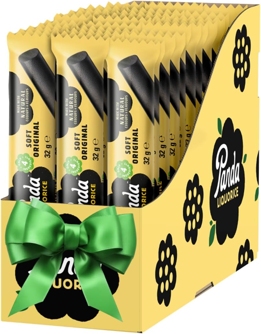 Panda ® | Natural Soft Original Liquorice Sweets Bars | Pure Panda Licorice Sweet Made with Only Four Natural Ingredients | Vegan,Fat Free & Artificial Free | 32 Gr x 36 Bars Pack