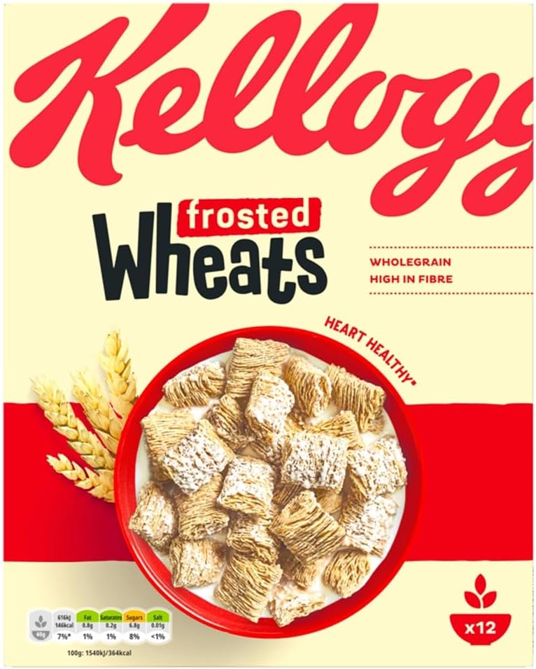 Kellogg's Frosted Wheats Breakfast Cereal Box, 500g