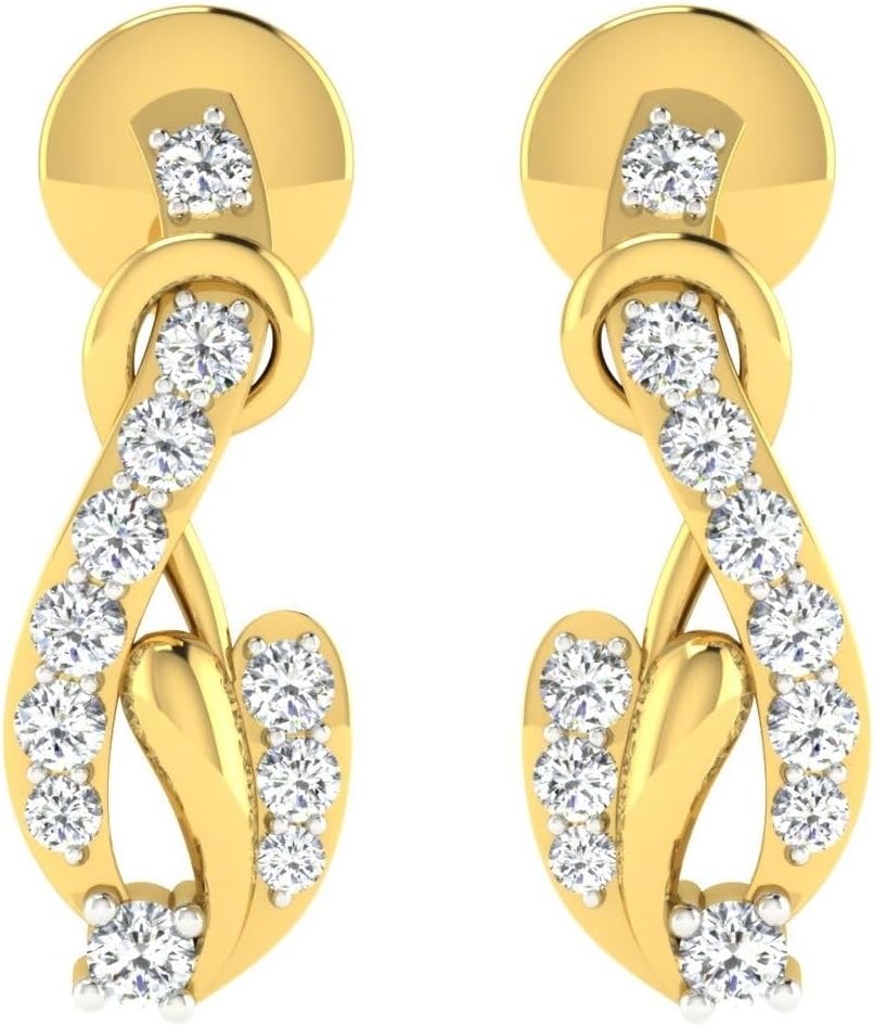 22K/18K Real Certified Fine Yellow Gold Charming Stud Earrings