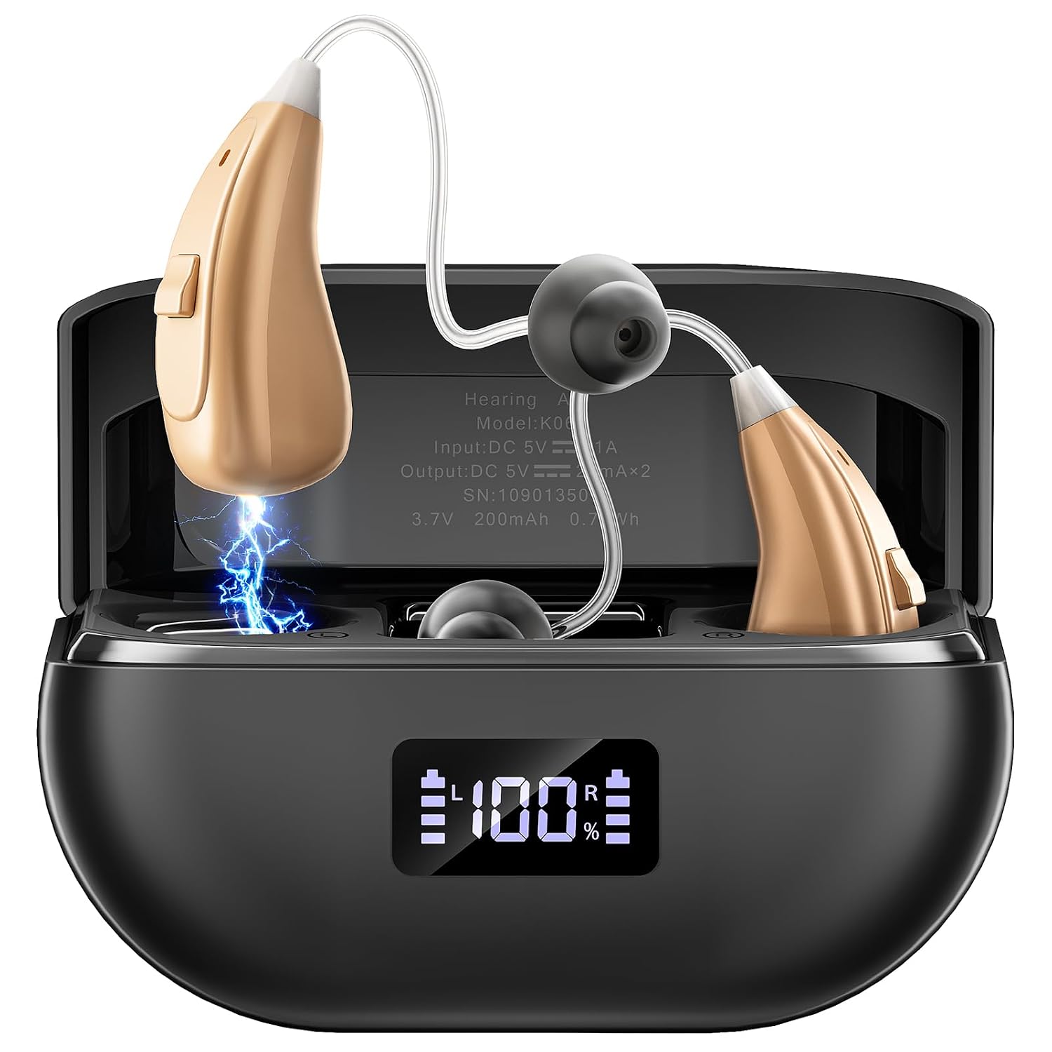 OTC Hearing Aids for Seniors with Noise Cancelling, 100 Hours Battery Life