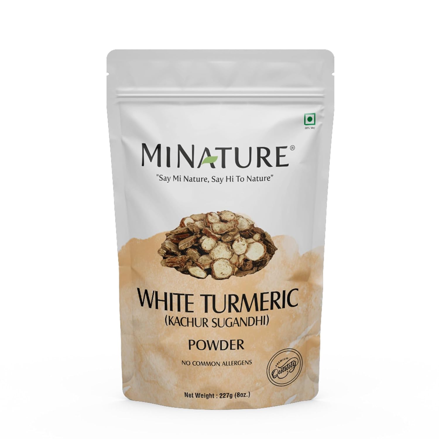 White Turmeric Powder by mi nature | Kachur, Curcuma zeodaria,Poolankilangu| 227g(8 oz) (0.5 lb) | Does not stain | White turmeric for face and skin | 100% Natural| From India