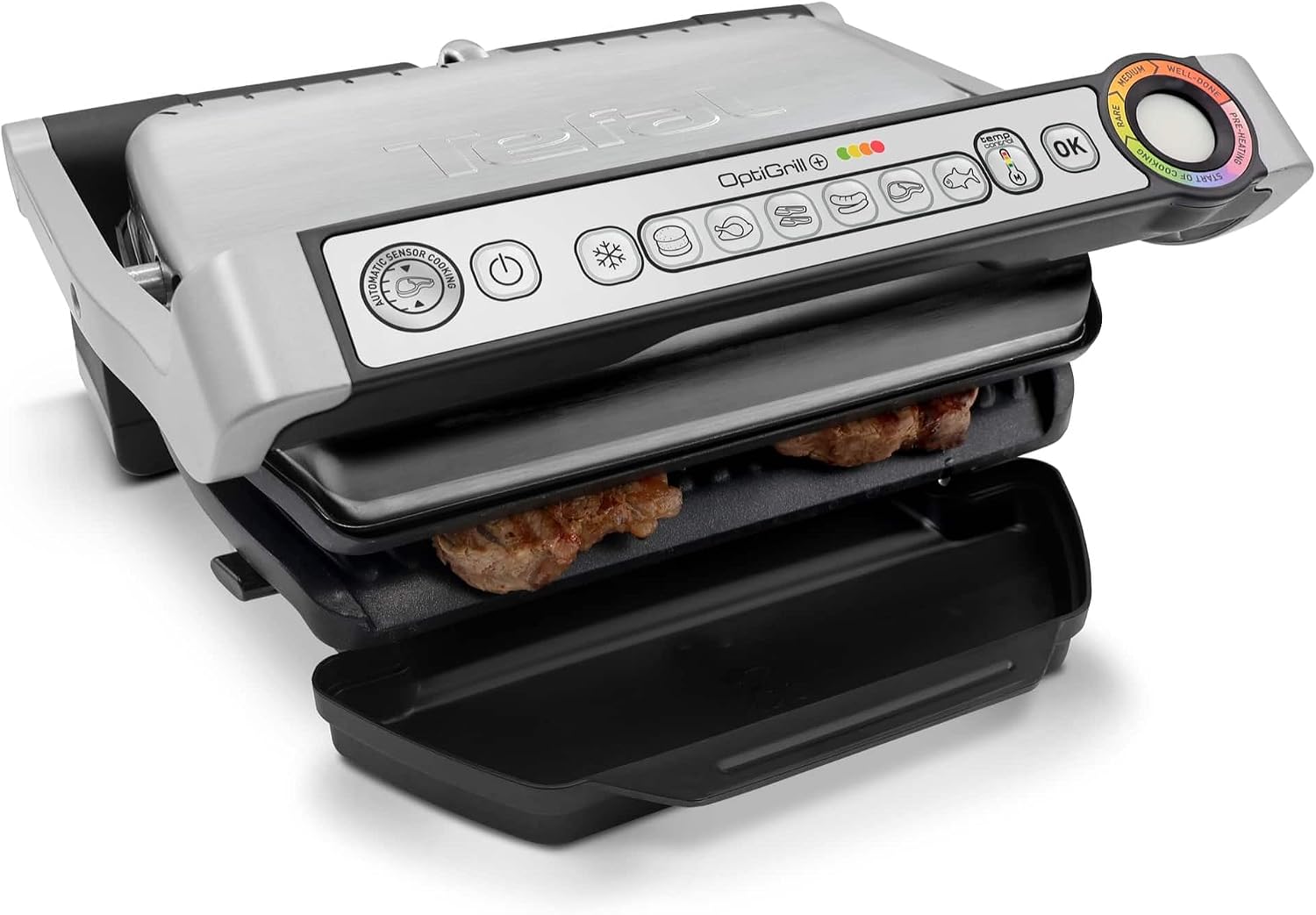 Tefal Optigrill Plus Indoor Grill, 6 Cooking Programs, Stainless