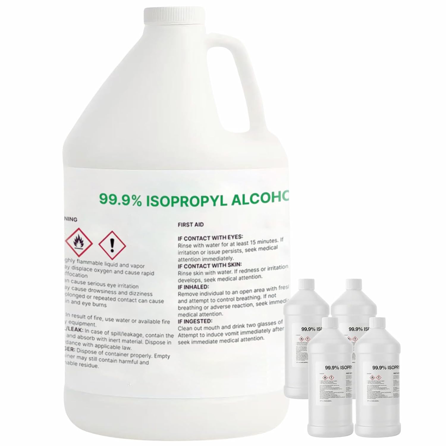 99.9% Pure Isopropyl Alcohol, Concentrated IPA, 1 Gallon 4 Quarts Pack