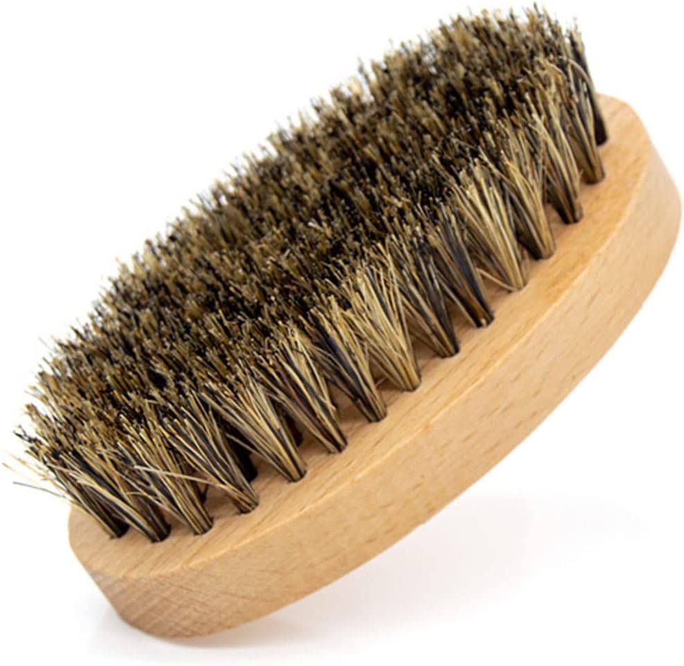 MHADBKH For Facial Hair Boar Bristle Beard Brush Oval Wood Handle Beard & Mustache Brush Massage Comb Men Beard Grooming Tool