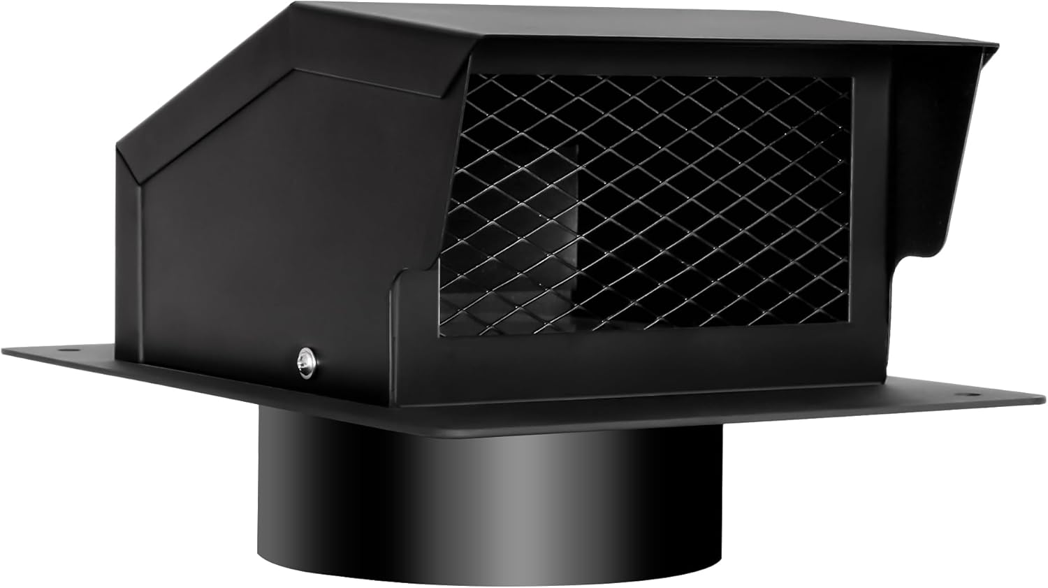 6 inch Roof Vent Cap, Removable Roof Vent, Bathroom Exhaust Roof Vent for Dryer, Galvanized Steel with Damper for Ventilation System, Black