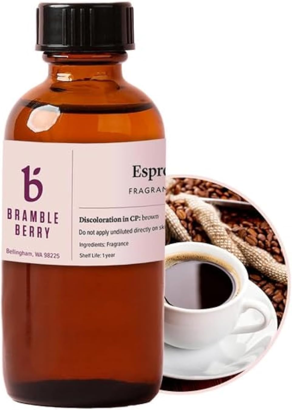 Bramble Berry Espresso Fragrance Oil 2 oz | Bold Coffee Scent for Soap Making, Candles, Lotion, Bath Bombs & Coffee Scrubs | Skin Safe, Vegan, Paraben & Phthalate Free, DIY Craft Essential | Bold coffee fragrance oil for soap making, candle making, lotion, bath bombs, coffee scrubs, soy candles, and DIY crafts