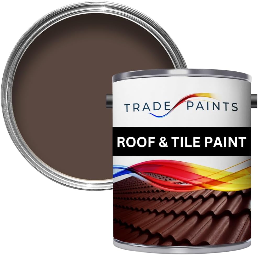 Roof & Tile Paint Ideal For Roofing Tiles, Brick, Concrete & Stone - 5 Litre (Brown)