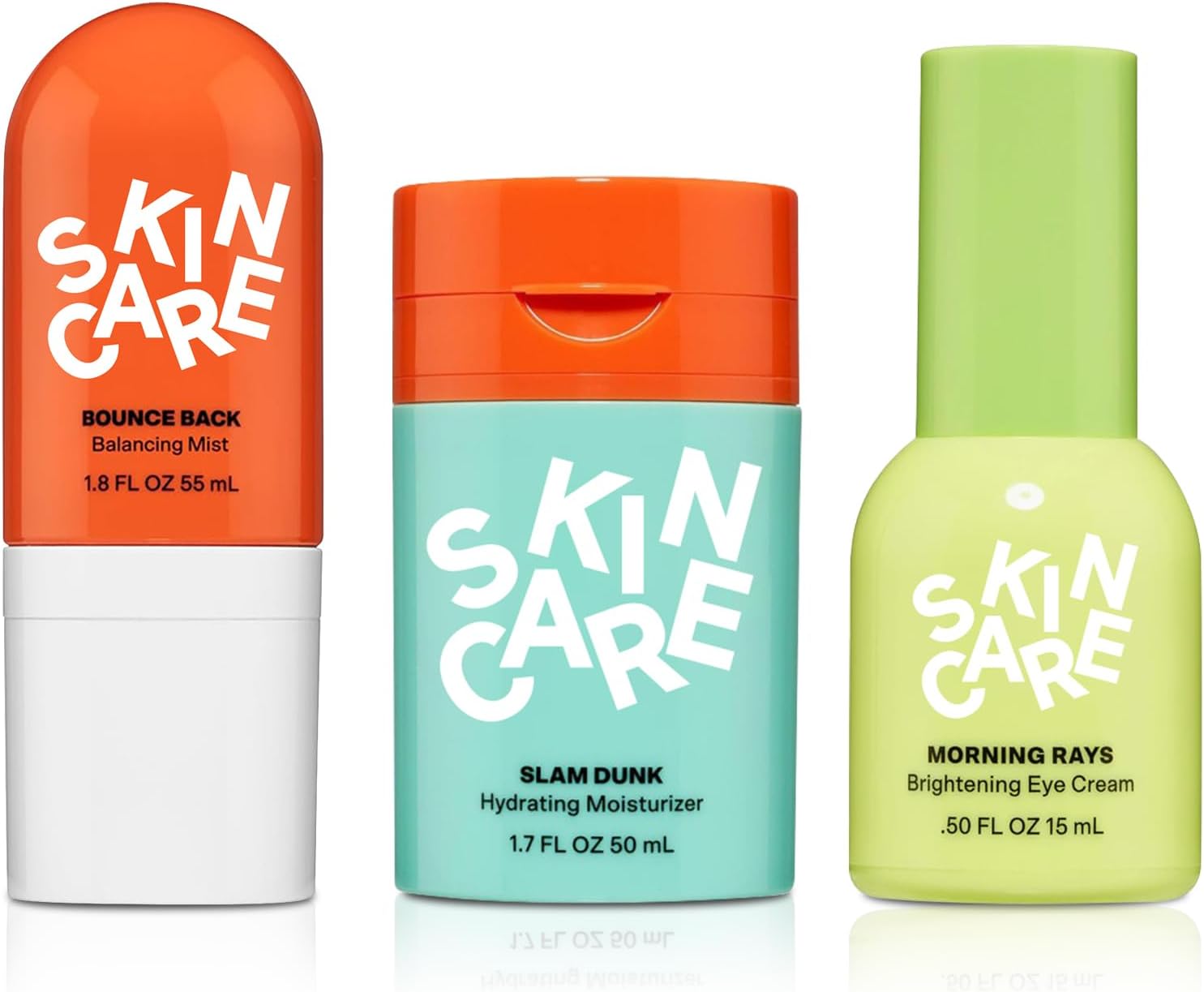 Bub~ble Skincare Set Slam Dunk Face Moisturizer & Bounce Back Balancing Facial Toner Mist & Morning Rays Brightening Eye Cream, Made with Vitamin E + Aloe Vera Juice for Normal to Dry Skin