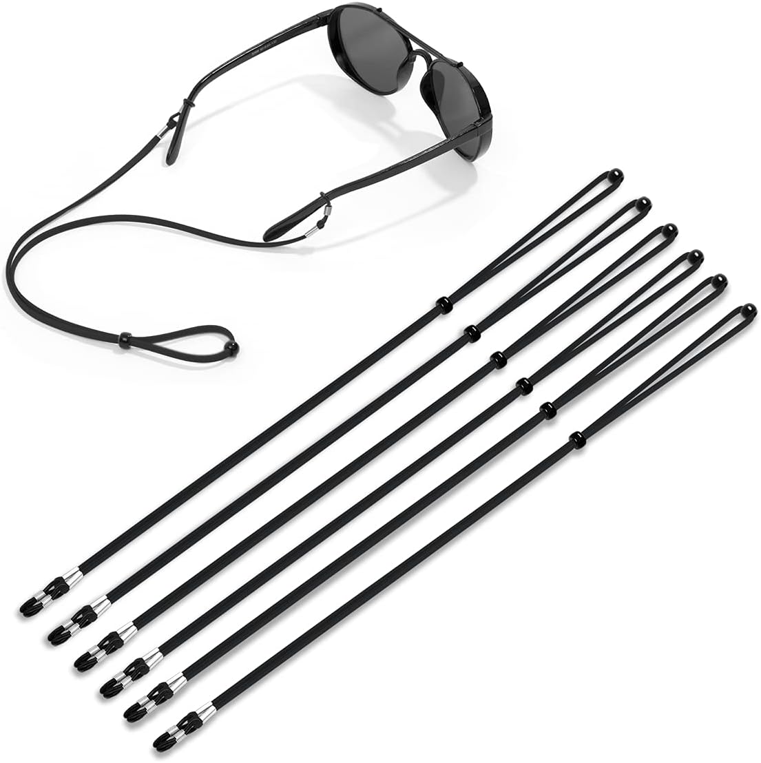 Glasses Strap(6 PCS) Sports Eyeglass Strap,Adjustable Sunglasses Lanyard Neck Holders Cord Retainer for Men Women