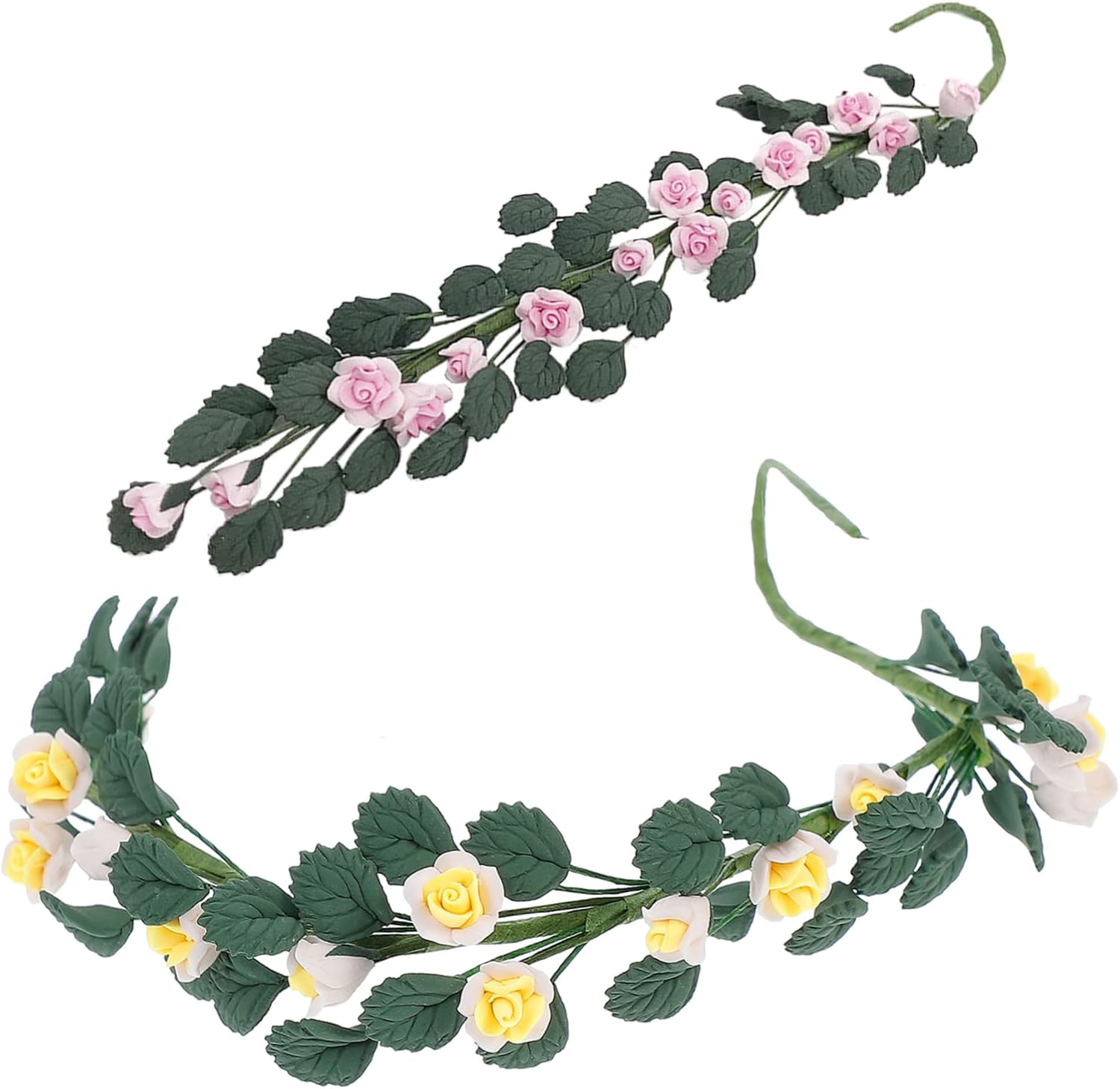 Vaguelly Artificial Hanging Flower Rose String Model Fall Decor 1:12 Miniature Flower Model