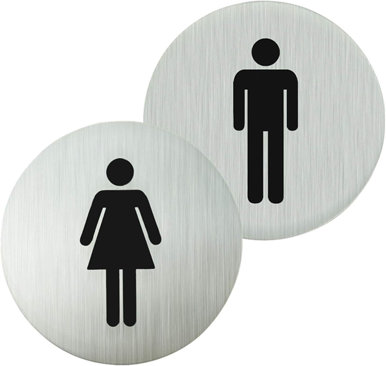 75mm Toilet Sign, Stainless Steel Wall Sticker, Toilet Signs for Men and Women, Bathroom Signs for Door(MWSET) (MWSET) (MWSET)