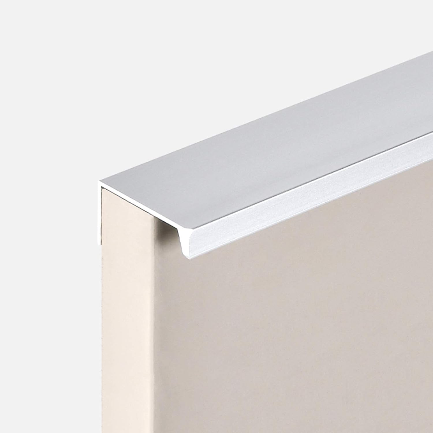 Metal Cabinets Handle Finger Edge Tab Pull Concealed Tab Curved Drawers Pulls Knobs Invisible Hidden Furniture Hardware for Kitchen Furniture Wardrobe Door - Aluminum Alloy(Silverlength 500mm)