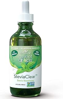 SweetLeaf Sweet Drops- Flavored Stevia Liquid Sweetener, Organic Stevia Extract, Zero Calorie, Gluten Free, Keto Friendly, Non GMO, Natural Flavor, Sugar Alternative- Stevia Clear, 4 Fl Oz (Pack of 1)