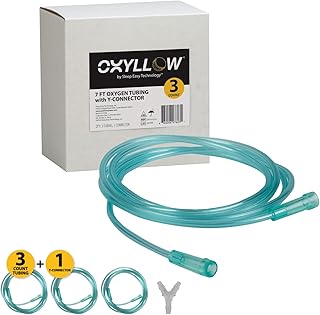 Premium 7 FT Oxygen 3-Count Tubing with Y-Connector| 6-Channel Kink-Resistant Air Flow | High-Visibility Green Tint | Universal End Connectors | Medical-Grade Oxygen Therapy Accessory