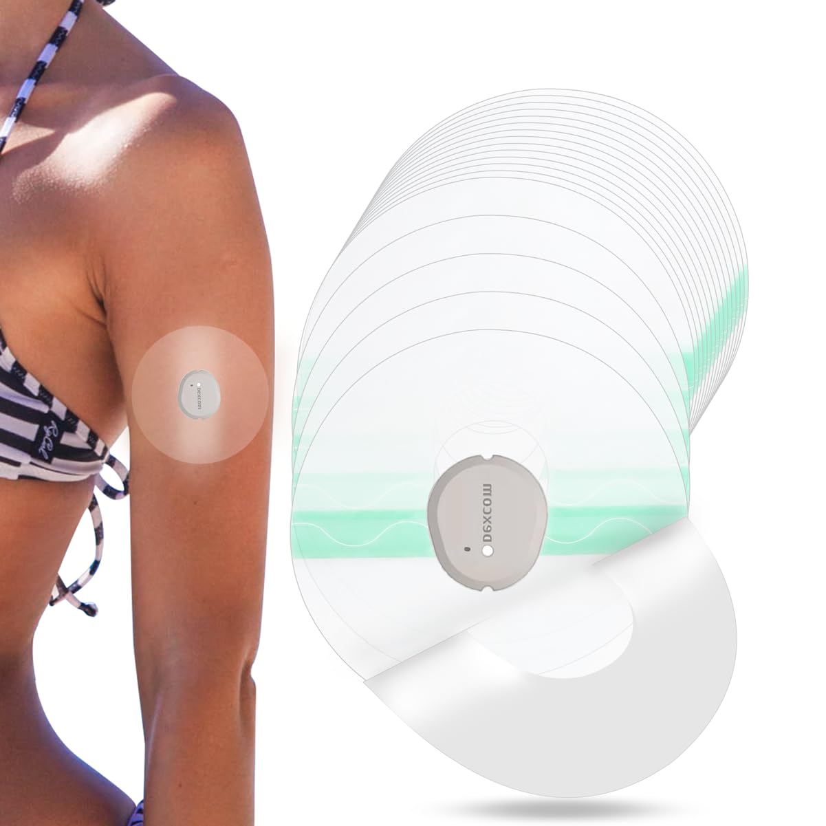 60 Packs Dexcom G7 Overpatch Waterproof - Dexcom G7 Continuous Glucose Monitor Patch, Transparent Tape Dexcom One Patches Protection for 10 Days by YOUSHARES