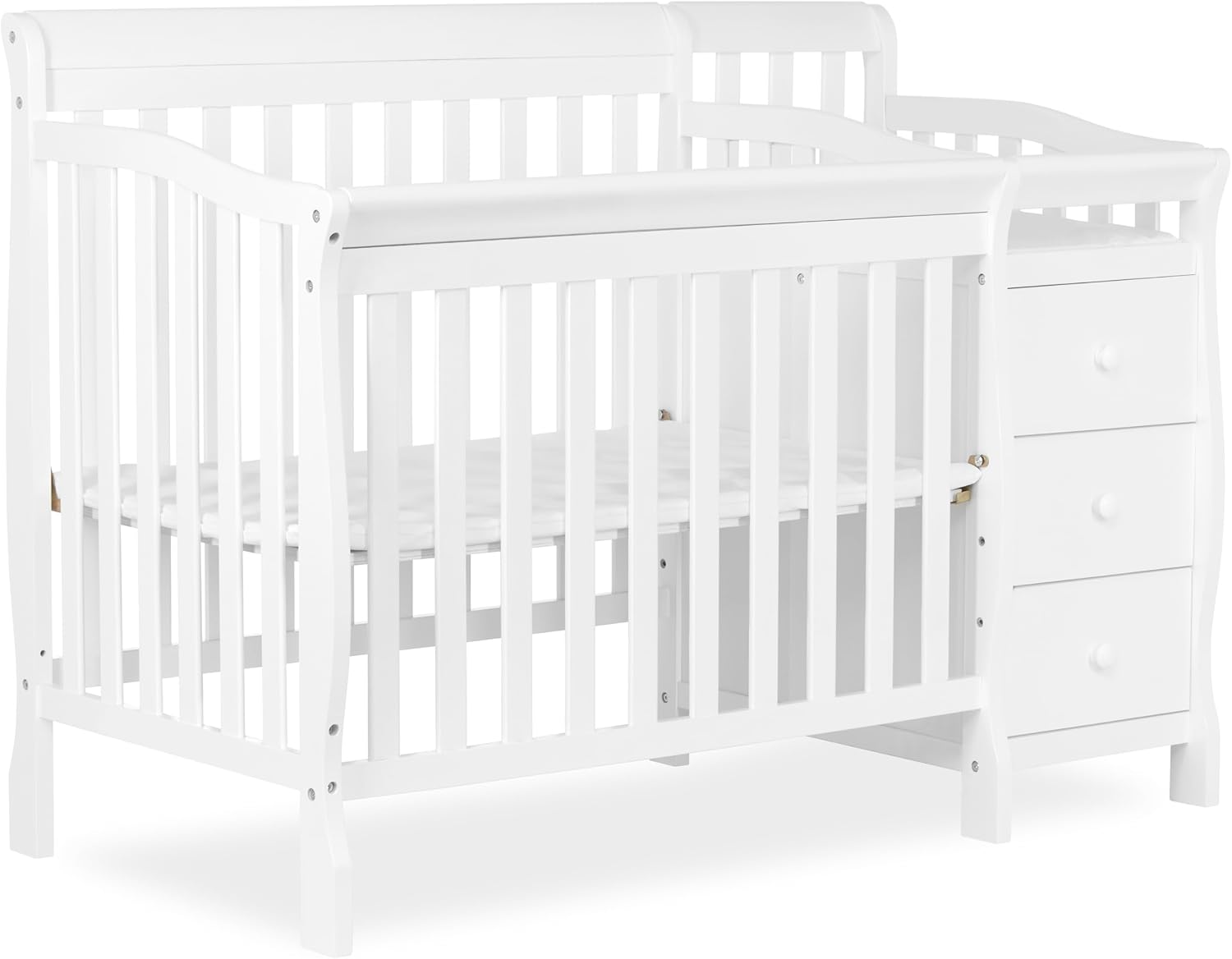 Dream On Me Jayden 4-in-1 Convertible Mini Baby Crib with 3 Drawer Changer