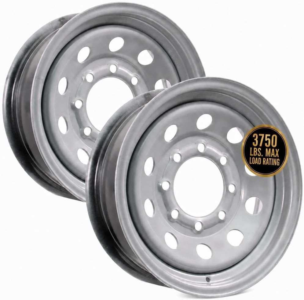 eCustomrim 2-Pack Trailer Wheel 16X6 16 Inch 8 Lug Silver Modular Rim