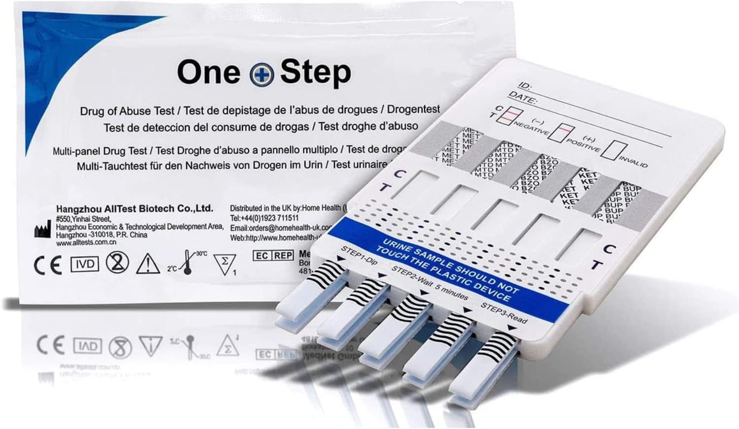 Drug Test Kits Testing for 10 Drugs in 1 Test Panel - Tests for Heroin, Opiates, Cannabis, Cocaine, Speed and More