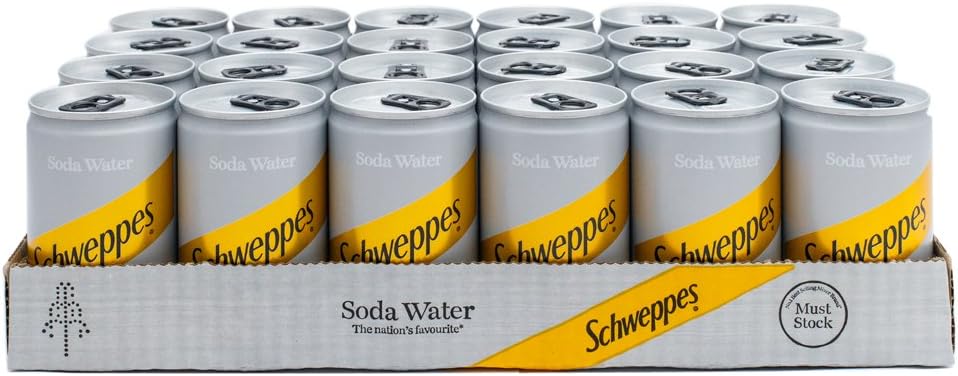 Schweppes Soda Water 150ml Mini Can - 24 Pack