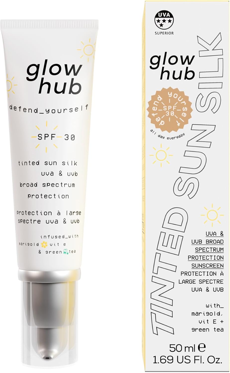 Glow Hub Defend Yourself Facial Sunscreen SPF30 Tinted 50ml (All Day Everyday)