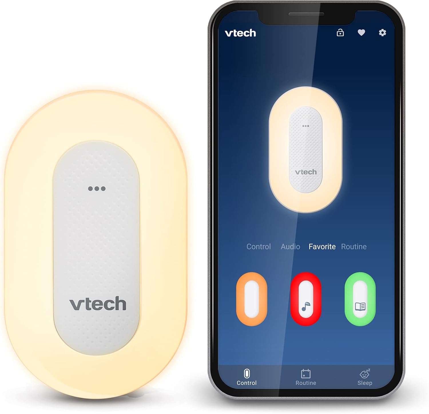 VTech BC8113 Baby Sleep Soother,Noise Machine with 40 Stories/Songs/Sounds,Record Your own Voice.Bluetooth Speaker.Baby Sleep Aid with Multi-Colour Night Light,No Batteries&No Cords Required