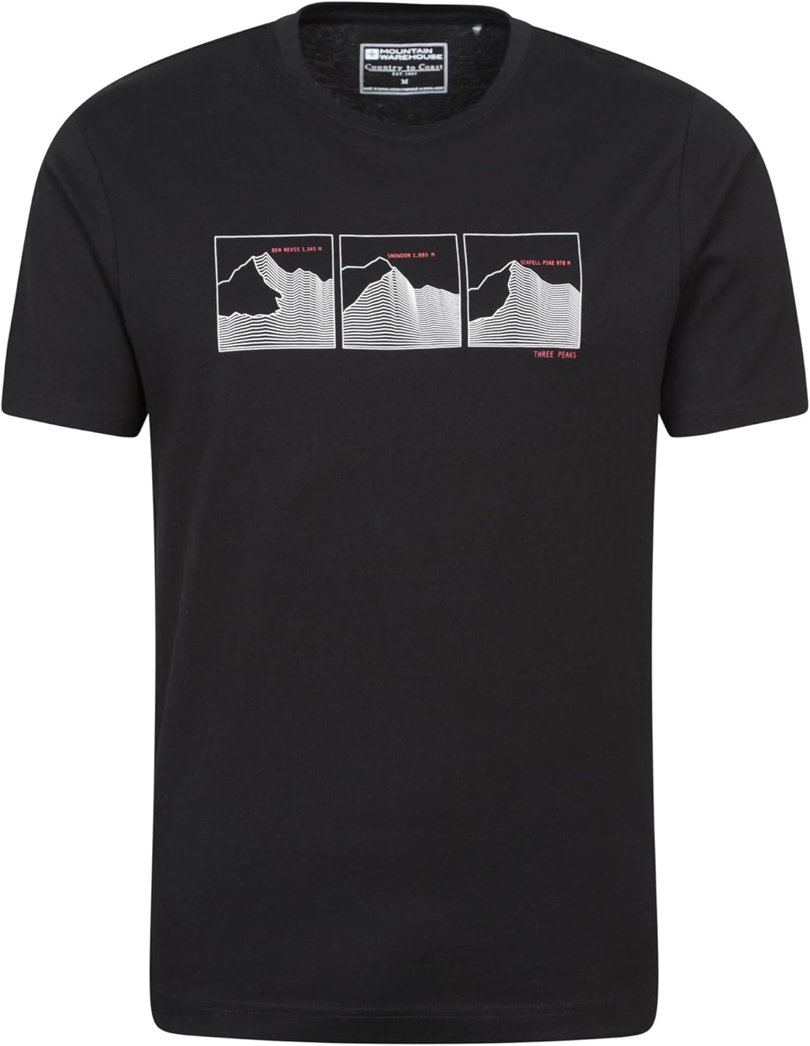 Mountain Warehouse Spruce Springs Mens T-Shirt - 100% Organic Cotton, Lightweight, Easy Care, Quality Print Tee Shirt - Best for Summer, Outdoors, Camping & Hiking